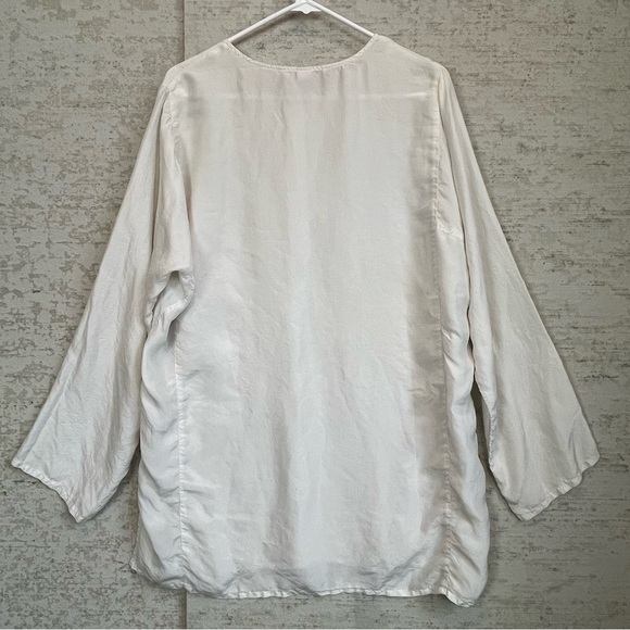 Vintage Victoria's Secret 100% Silk Ivory Embroidered Sz L Top Boho Romantic - Picture 13 of 16